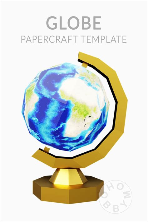 【digital】diy Paper Earth Globe Printable Pdf Template Spinning Globe