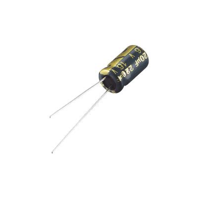 Syscom 647 UVZ1C221MED Capacitor Electrolitico Radial En Aluminio De