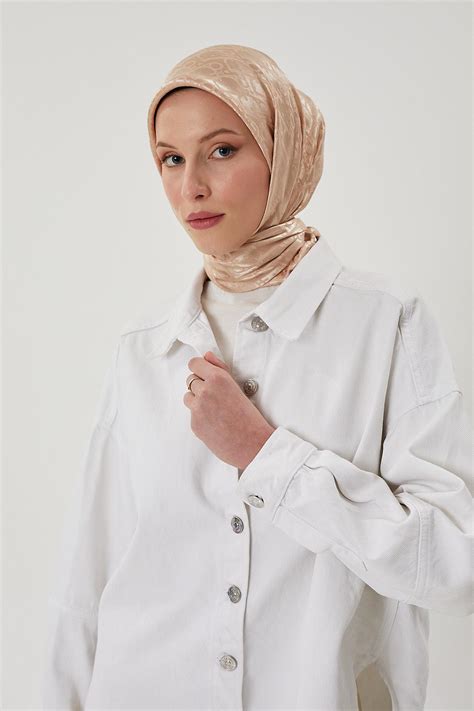 Nude D Desen Parlak Jakar Eşarp Coco Scarfs