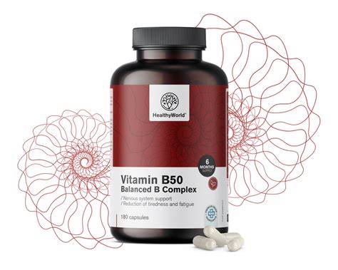 Витамин B50 комплекс, 180 капсули - HealthyWorld.bg