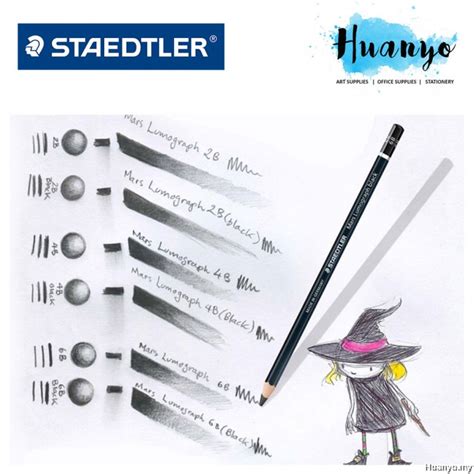Staedtler Mars Lumograph Black Sketching Drawing Pencil 100B [8B/EE,7B ...