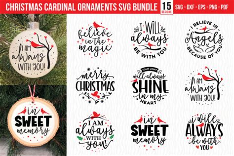 Christmas Cardinal Ornaments Svg Bundle Graphic By Craftlabsvg