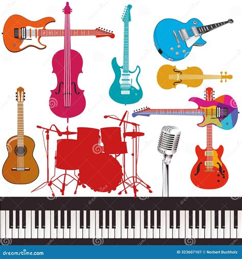 Musical Instruments Isolated On White Illustration Stock Vector Illustration Of Musicians