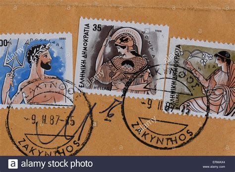 Greek Postage Stamps Hi Res Stock Photography And Images Alamy