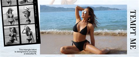 Amazon Tempt Me Women Triangle Bikini Sets Halter Two Piece Sexy Swimsuit String Tie Side