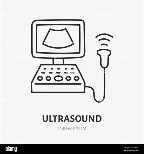 Icône De La Ligne Dalignement Des Ultrasons Illustration Vectorielle