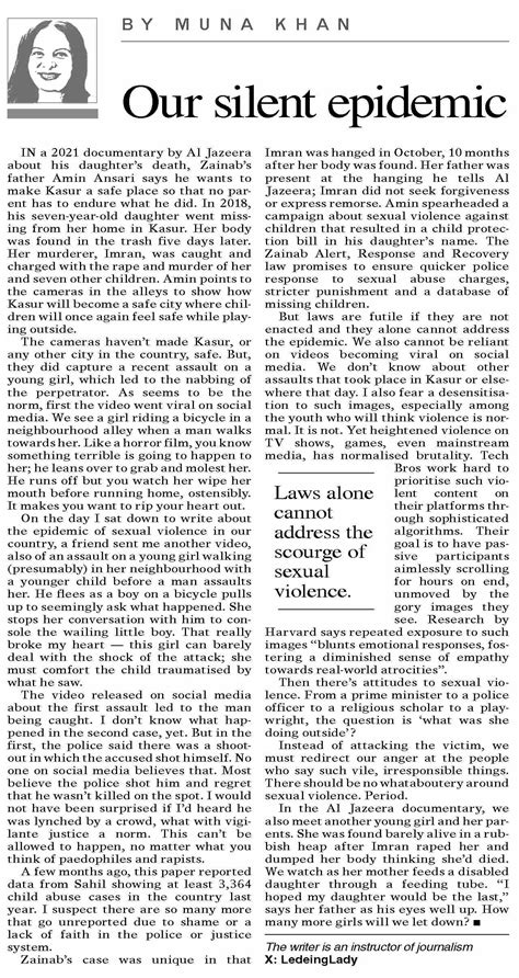 Dawn-ePaper | Aug 03, 2025 | Our silent epidemic