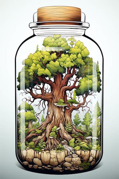 Premium Ai Image A Tree Inside A Jar