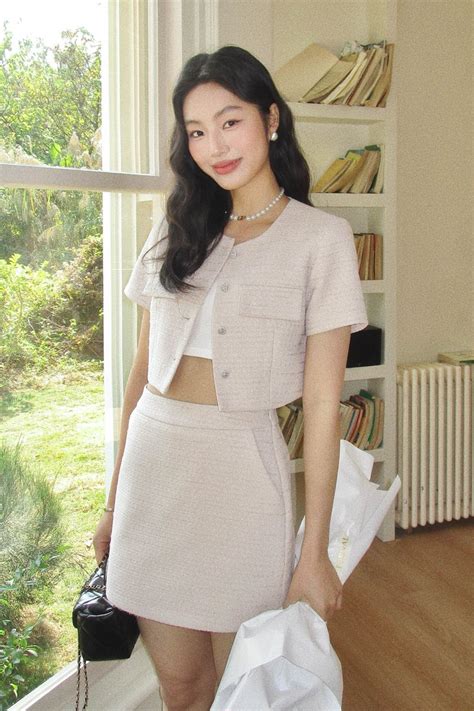 CLASSIC TWEED TOP IN NUDE PINK ARIMEE MAISON DE MEE