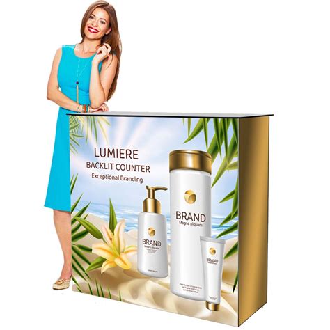 illuminated counter display  trade shows portable podiums