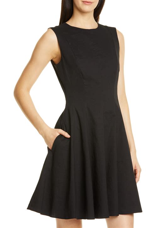 Theory Sleeveless Linen Blend Fit And Flare Dress Nordstrom Rack