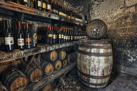 Old Wine Cellar With Oak Barrels Winery Basement Wine Cellar Copy