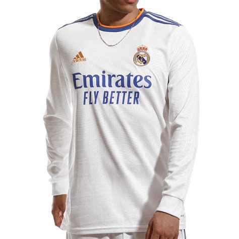 Camiseta Manga Larga Adidas Real Madrid 2021 2022 Blanca Futbolmania