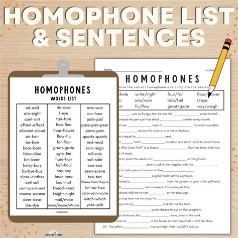 What Is A Homophone Educational Chart For Kids Parts
