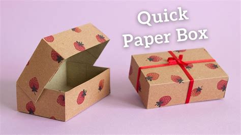 How To Make A Quick Paper Box Paper Box With Lid Tutorial YouTube