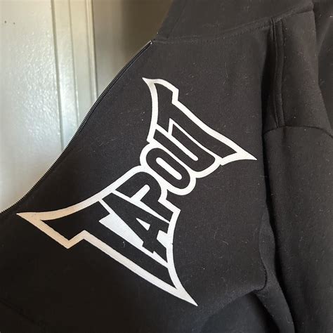 Black and White TAPOUT hoodie sweater :3 Size... - Depop