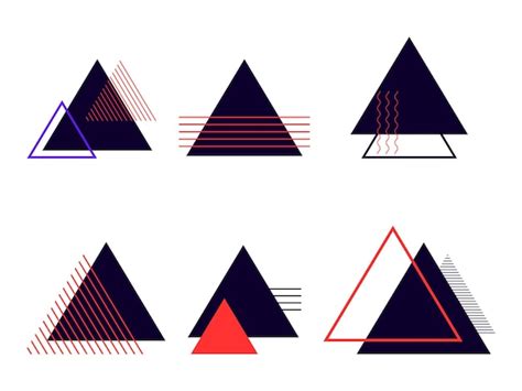 Premium Vector Triangle Abstract Logo Set Triangles In Modern Style Vector Illustration