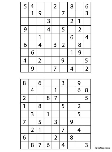 Sudoku Enfant Imprimer Tanant