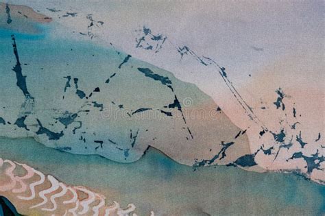 Rice Terraces Landscape With Mountains Fragment Hot Batik Handmade Art On Silk Stock