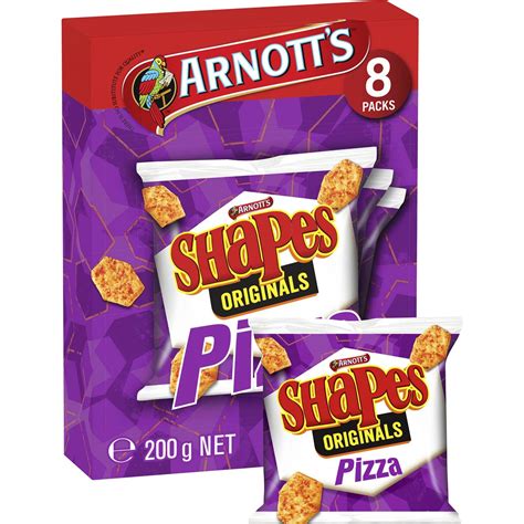 Arnotts Shapes Multipack Cracker Biscuits Pizza 8 Pack Woolworths