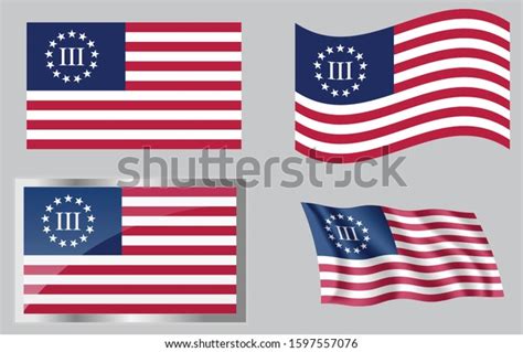 Flag Us 3 Percenters Stock Vector (Royalty Free) 1597557076