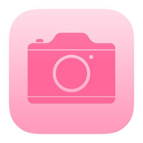 Pink Camera Icon For Iphone Photo App