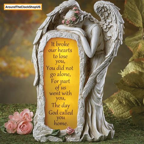 Solar Crying Angel Memorial Garden Stone Statue Grave Cemetery Beloved