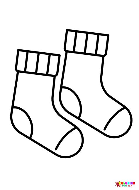 Draw Easy Socks Coloring Page Free Printable Coloring Pages