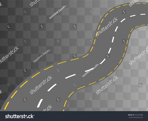 Curved Road White Markings Vector Stock Vector Royalty Free 364182590 Shutterstock