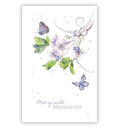 Lila Bloemen Met 2 Vlinders PrimeurCards