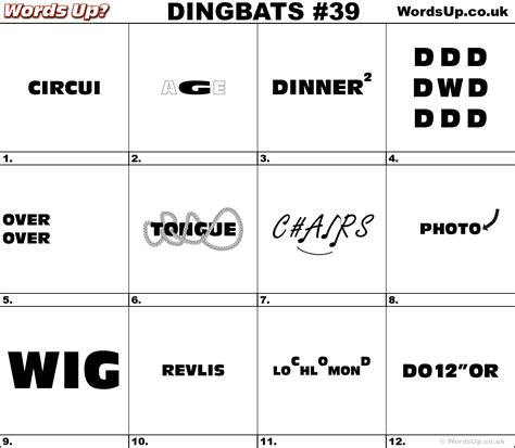 Dingbat And Whatzit Rebus Puzzles Dingbats Whatzits Rebus Puzzle