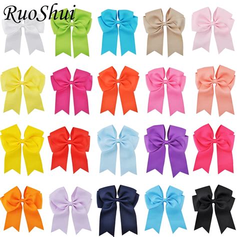 20pcslot 6 Inch Bowknot Grosgrain Ribbon Hair Bows Alligator Clip