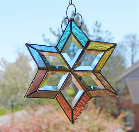 3d Stained Glass Spinner Twirling Pastels Colors Hanging Etsy