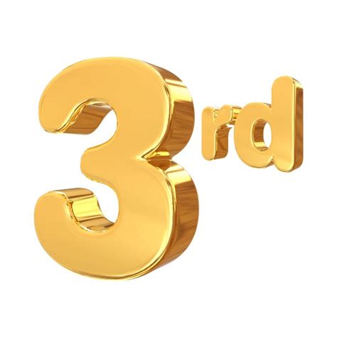 Golden 3D Number 3 - High Quality PNG Images