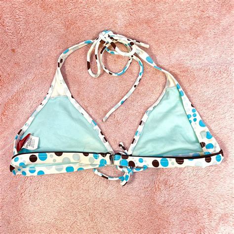 Polka Dot White Bikini Top Size Medium Brand Is Depop