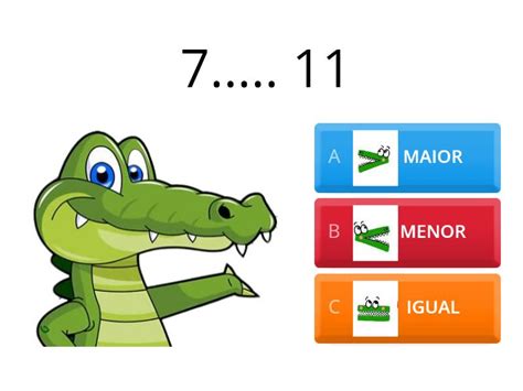 Trabalhando os sinais: MAIOR, MENOR E IGUAL - Quiz