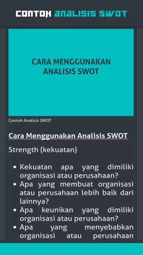 Detail Contoh Swot Analisis Koleksi Nomer