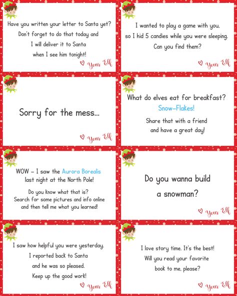 Printable Elf On The Shelf Notes | Fanny Printable