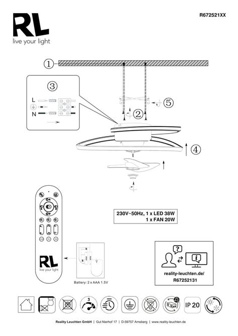 Rl Umea Lampa Sufitowa Z Wentylatorem I Pilotem Xled W Bia A