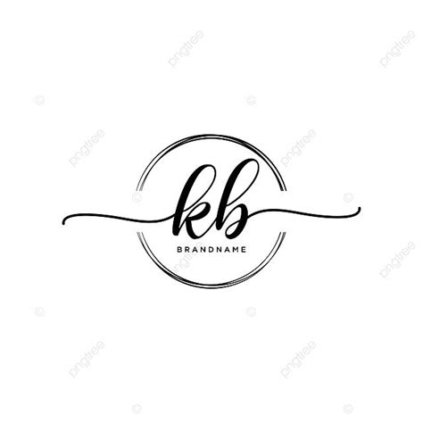 Vector Template Of Kb Logo Created With Handwritten Initials And