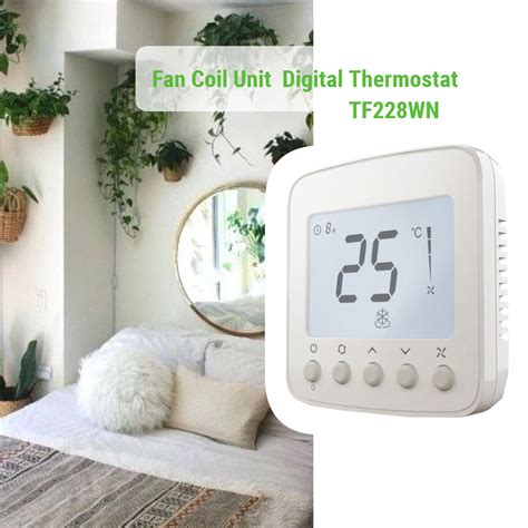 Hotowell Digital Fan Coil Thermostat 220Vac Smart Heating And Cooling