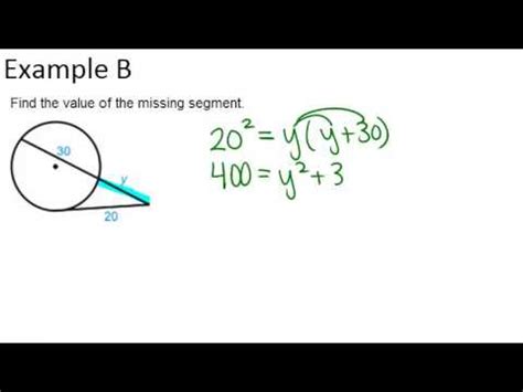 Segments from Secants and Tangents Examples ( Video ) | Geometry | CK ...