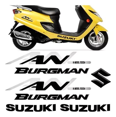 Kit Adesivo Suzuki Burgman An Preto Emblema Resinado D