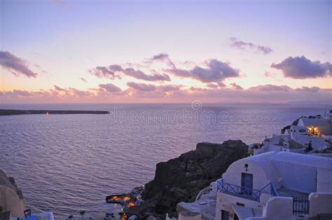 Oia Village Santorini Greece Sunset View Point Stock Image Image