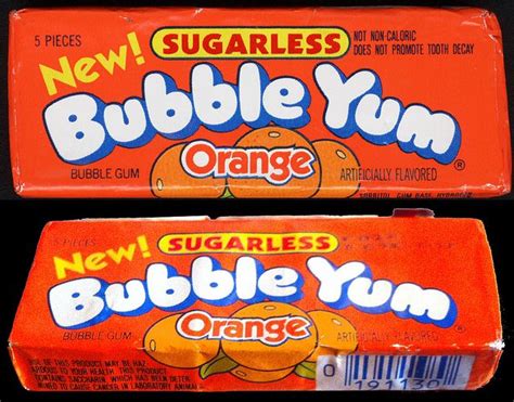 Bubble Yum Sugarless Orange New Bubble Gum Pack 1980s Bubble