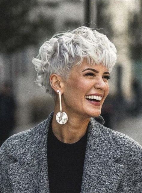 Grey Curly Hair Short Grey Hair Colored Curly Hair Short Hair Color