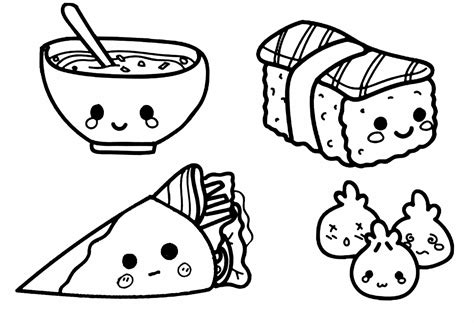 Comidas Fofas Para Colorir - 50+ Desenhos de Comidas Fofas para colorir - Pop Lembrancinhas