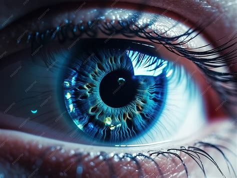 Premium AI Image | Perfect blue eye macro in a sterile environment and