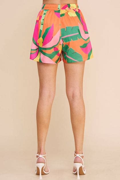 Ae Tropical Satin High Waist Satin Shorts Miss Cocky