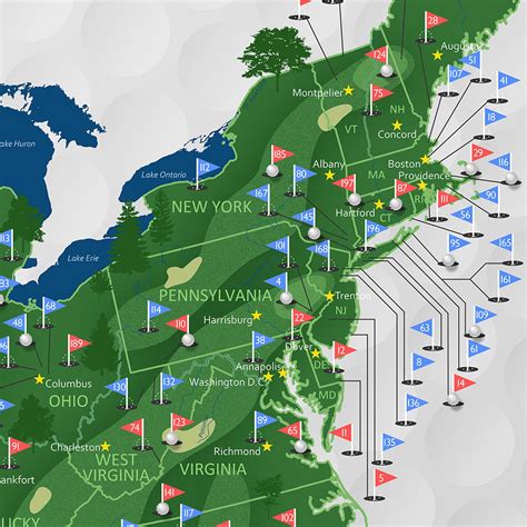 Personalized Golf Courses Tracking Map Map of Top 200 Golf | Etsy Australia